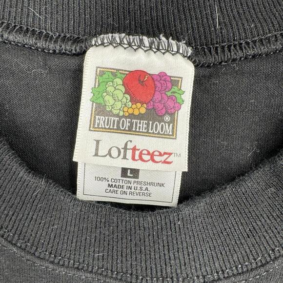 Vintage 90s y2k wolf t-shirt fruit of the loom black short sleeve mountain - Picture 4 of 5